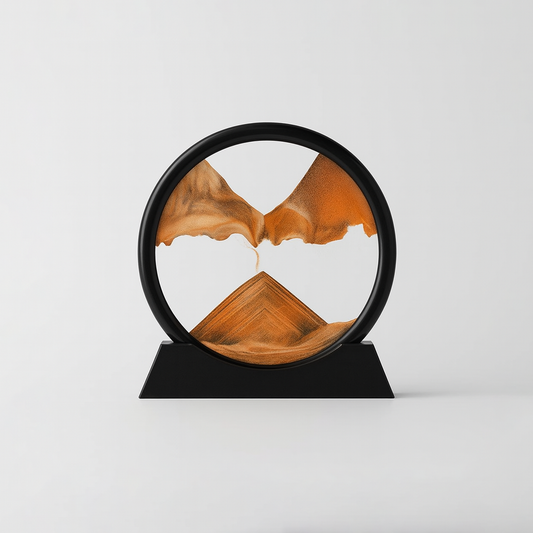 3D Hourglass Quicksand Moving Sand Art Picture Round Glass Deep Sea Sandscape Craft Flowing Painting Home Office Work Decor