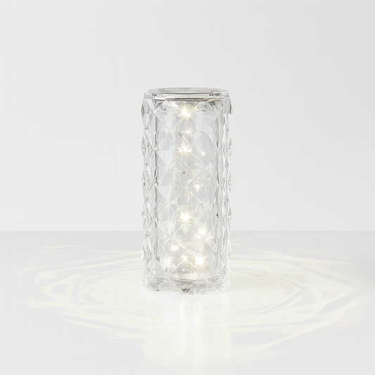 Crystal Diamond Table Lamp Rechargeable Acrylic Bedroom Bedside Ambiance Lamp Rose Decorative Lamp Touch Creative Night Lights