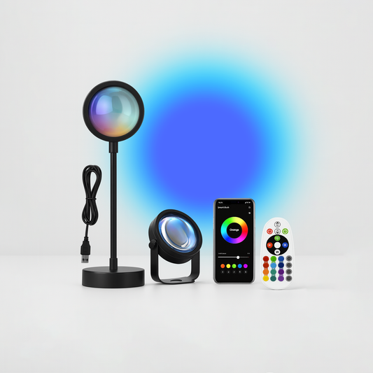 Smart Sunset Lamp Tuya USB Sunset Projector Light RGB Smart Life APP Remote For Room Photography Background Decor Lighting
