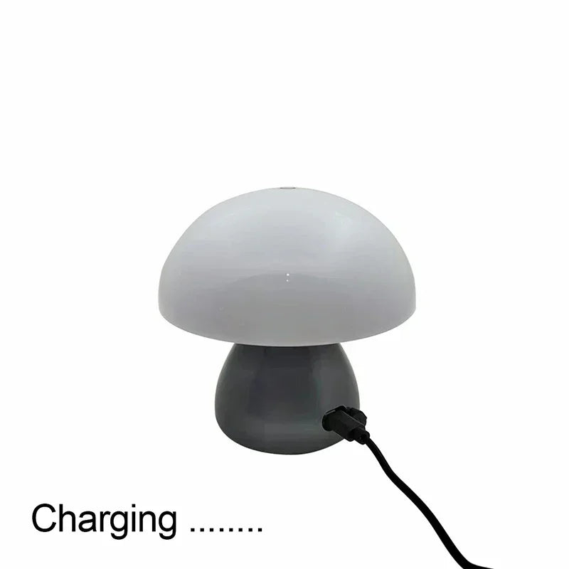 Mushroom LED Table Lamp Touch Dimming USB Charging Night Light for Bedroom/Desk/Coffee Bar Decorative Ambient Night Lighting