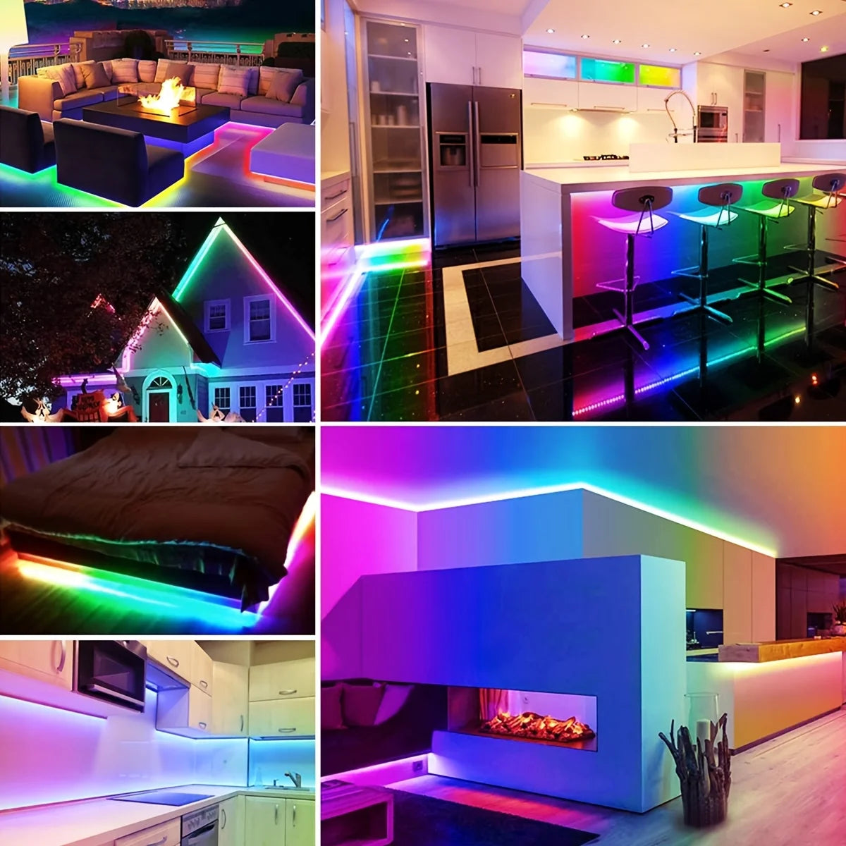 Smart LED Strip Lights RGB Neon Sign Tape Ribbon Backlight Bluetooth DC5V USB Flexible App&Remote Control Gaming Room Decoration