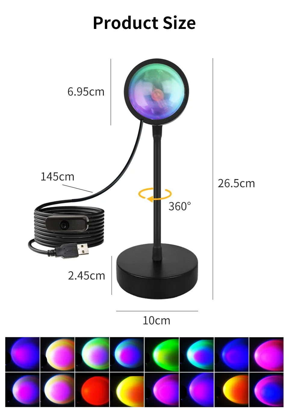 Smart Sunset Lamp Tuya USB Sunset Projector Light RGB Smart Life APP Remote For Room Photography Background Decor Lighting